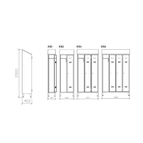 Armadio spogliatoio - X1E1 - X1E2 - X1E3 - X1E4