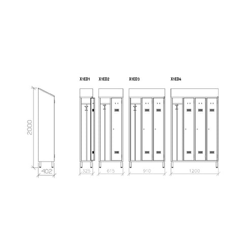 Armadio spogliatoio - X1ED1 - X1ED2 - X1ED3 - X1ED4