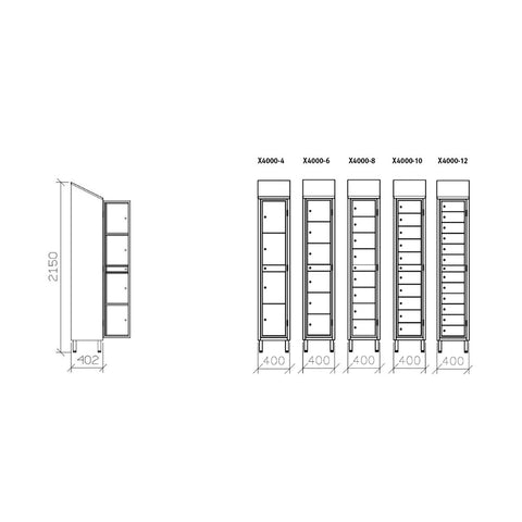 Casellari multiporta - X4000-4 - X4000-6 - X4000-8 - X4000-10 - X4000-12