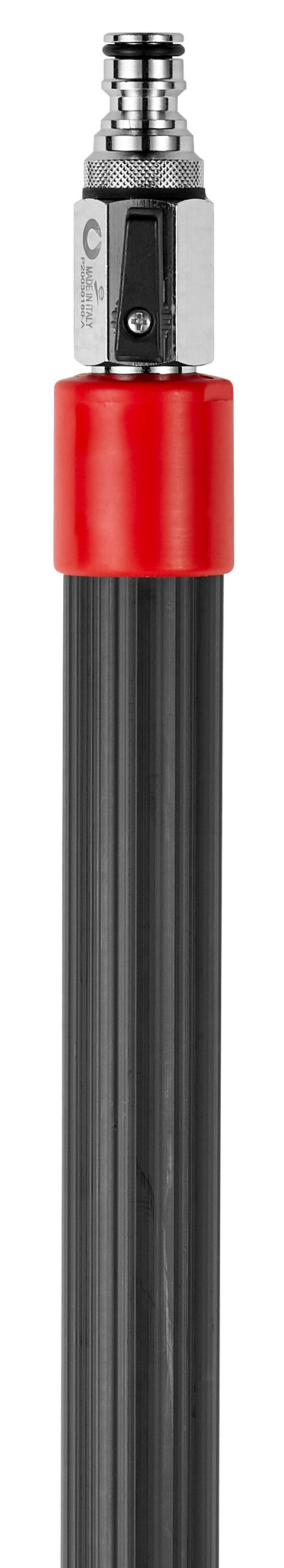 Telescopic fibreglass handle, with thread (Q), 1880 - 6000 mm, Ø34 mm - Grey
