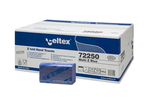 MULTI Z BLUE - Asciugamano piegato a Z - 170x18