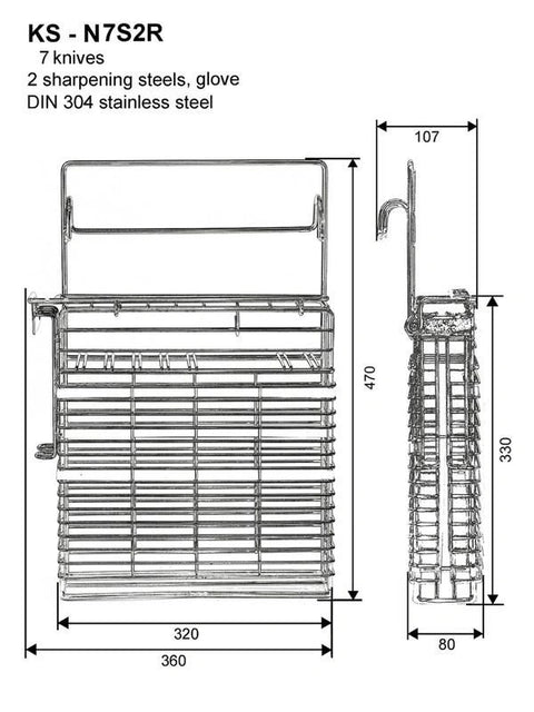 Cestelli in Filo Acciaio Inox - Portacoltelli
