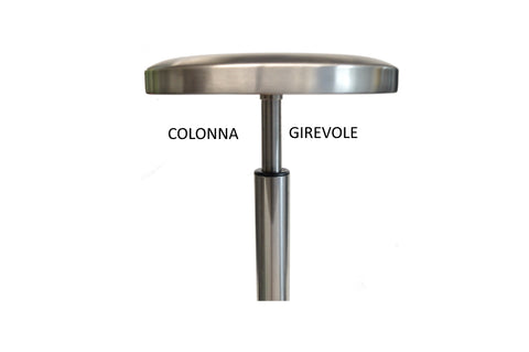 Sgabello in acciaio Inox con schienale